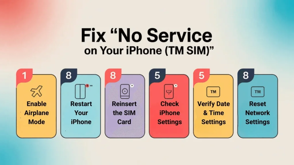 fix tm sim no service issue on your iphone