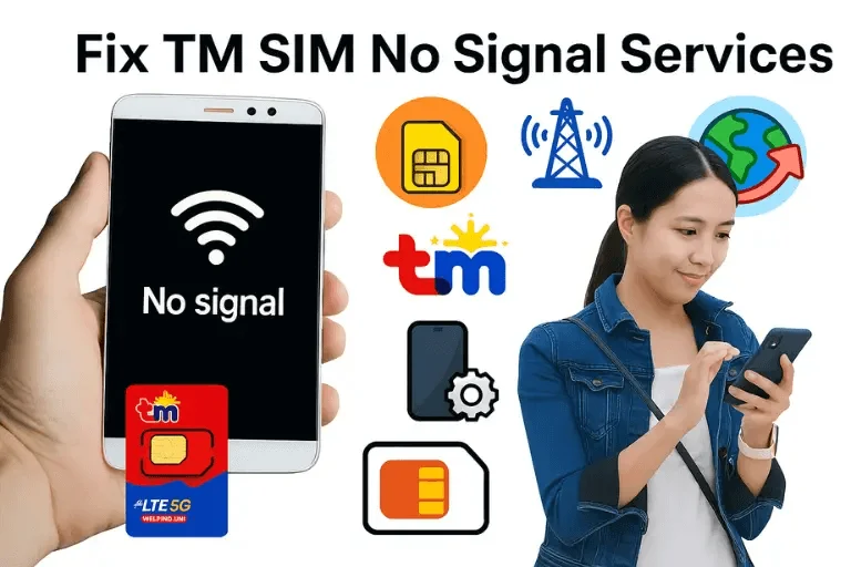 fix tm sim no signal services
